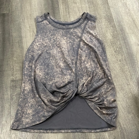 Zella Girl l Knot ‘Sassy’ Tank Gray Tye Dye Tank 7-8 - Picture 1 of 6